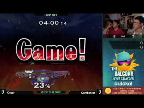 Melee @ the Balcony 93 - Losers Top 8 ft. Combofest (Falcon) VS Cesar (Marth)