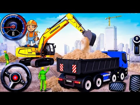 Real City Construction Simulator 3D - City Road Builder Excavator Trucks - Android Gameplay