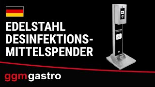 Station de désinfection - Acier inoxydable - sur pied, commande au pied, bac de récupération