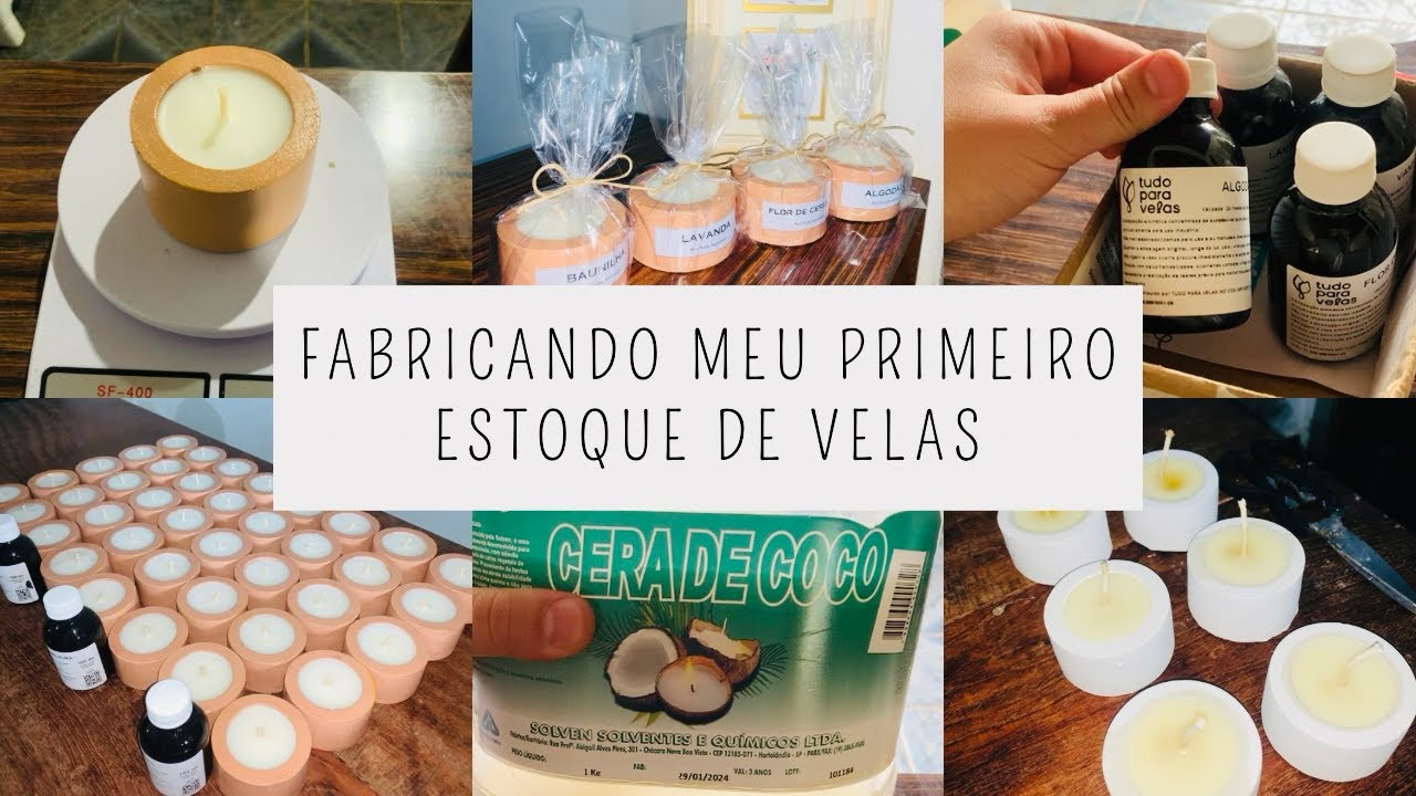 COMO FAZER VELAS AROMÁTICAS | Fabricando meu primeiro estoque desde seu recipiente