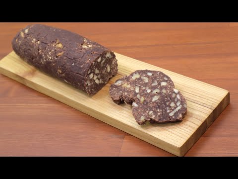Chocolate sausage, Recipe from childhood, Simple and delicious recipe