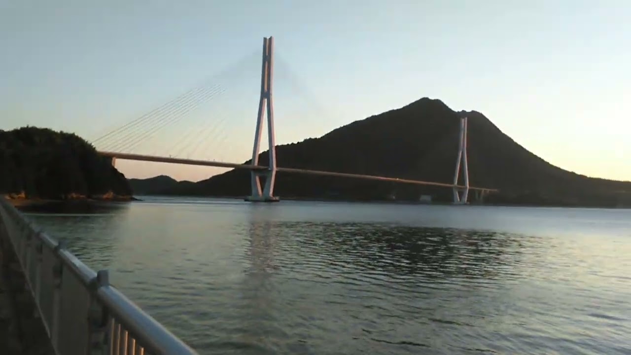 カブでキャンプ　しまなみ海道大三島　日の出