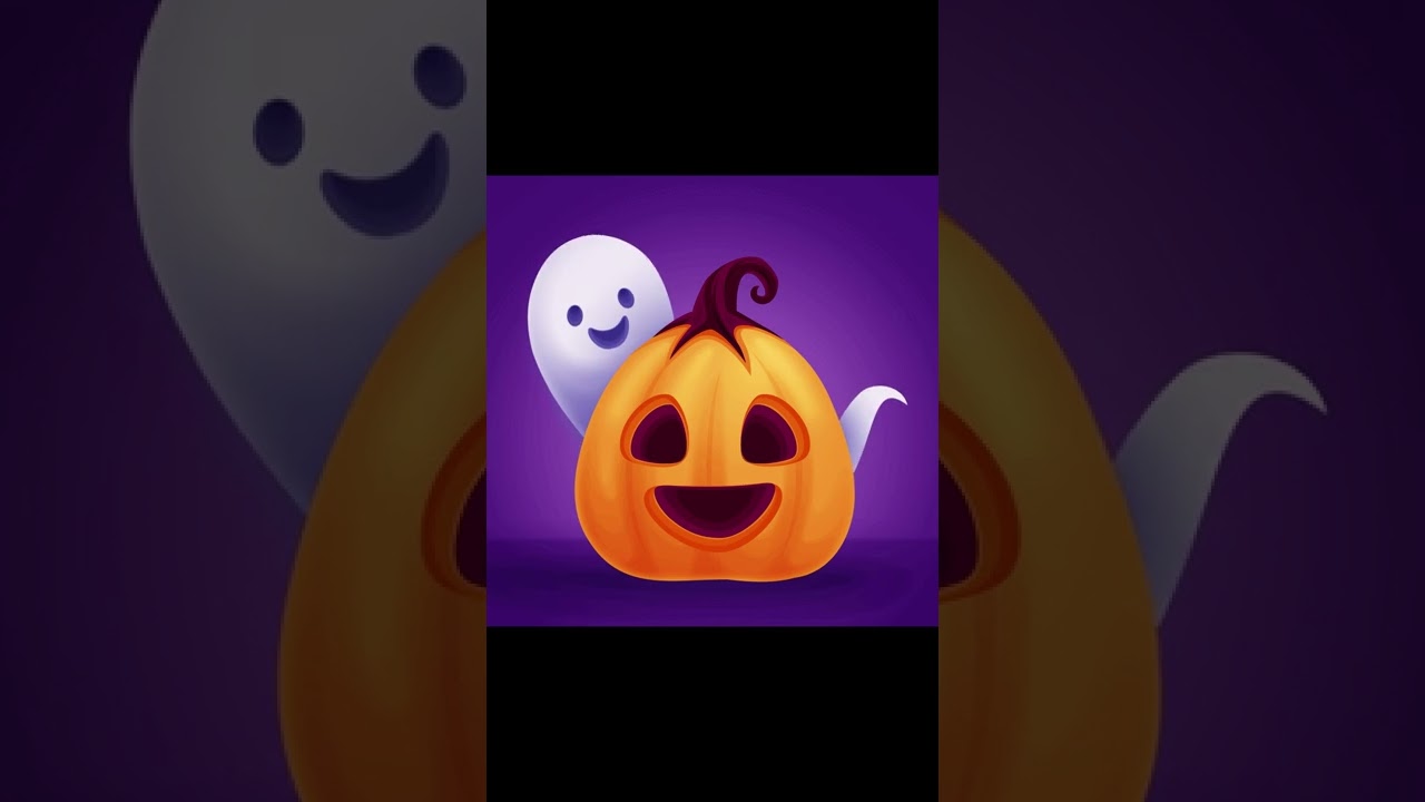 🎃Halloween animation with friendly pumpkin & floating ghost👻 #shorts #halloweenart #adobeillustrator