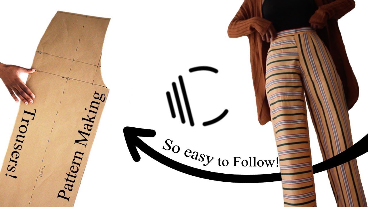 Draft a Basic TROUSERS Pattern (DETAILED & easy😊) | Beginner Friendly