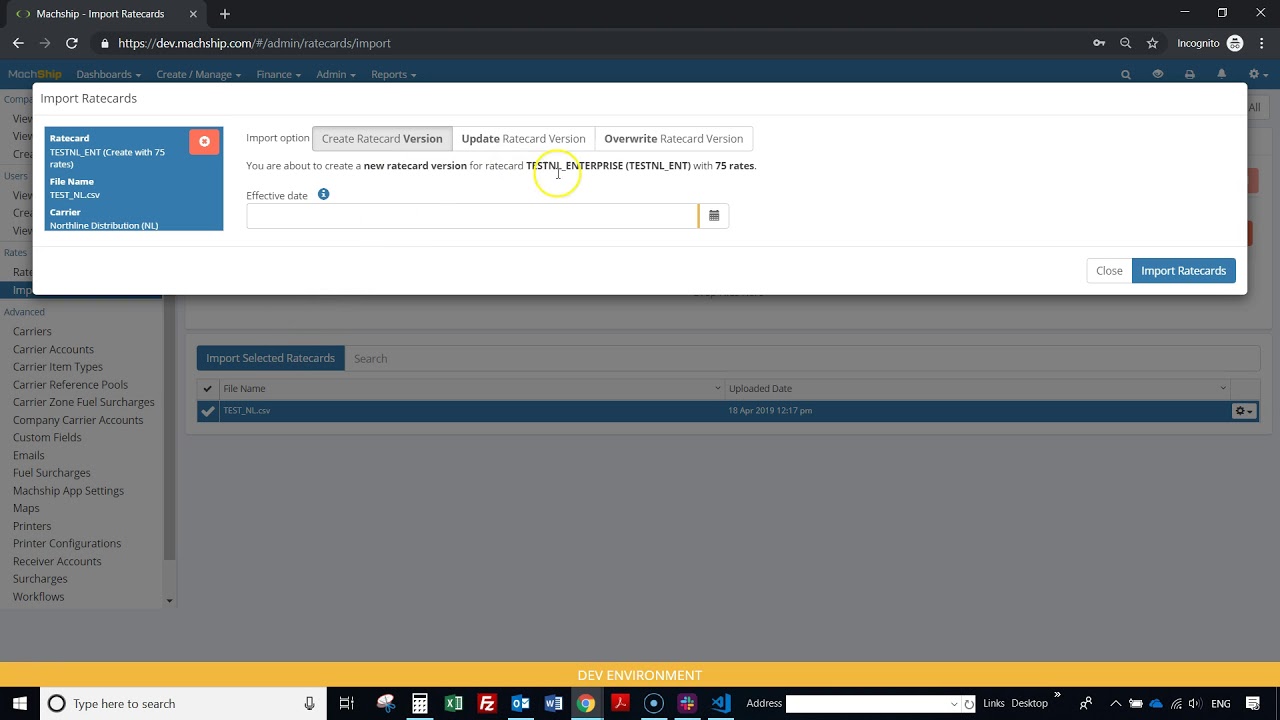 Import and Create New Version