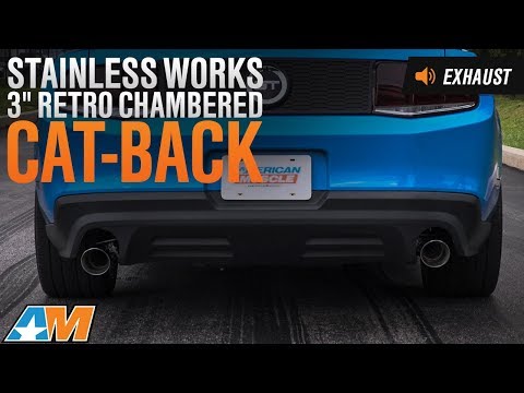 2011-2014 Mustang GT, GT500 Stainless Works 3" Retro Chambered Cat-Back Exhaust Sound Clip & Install