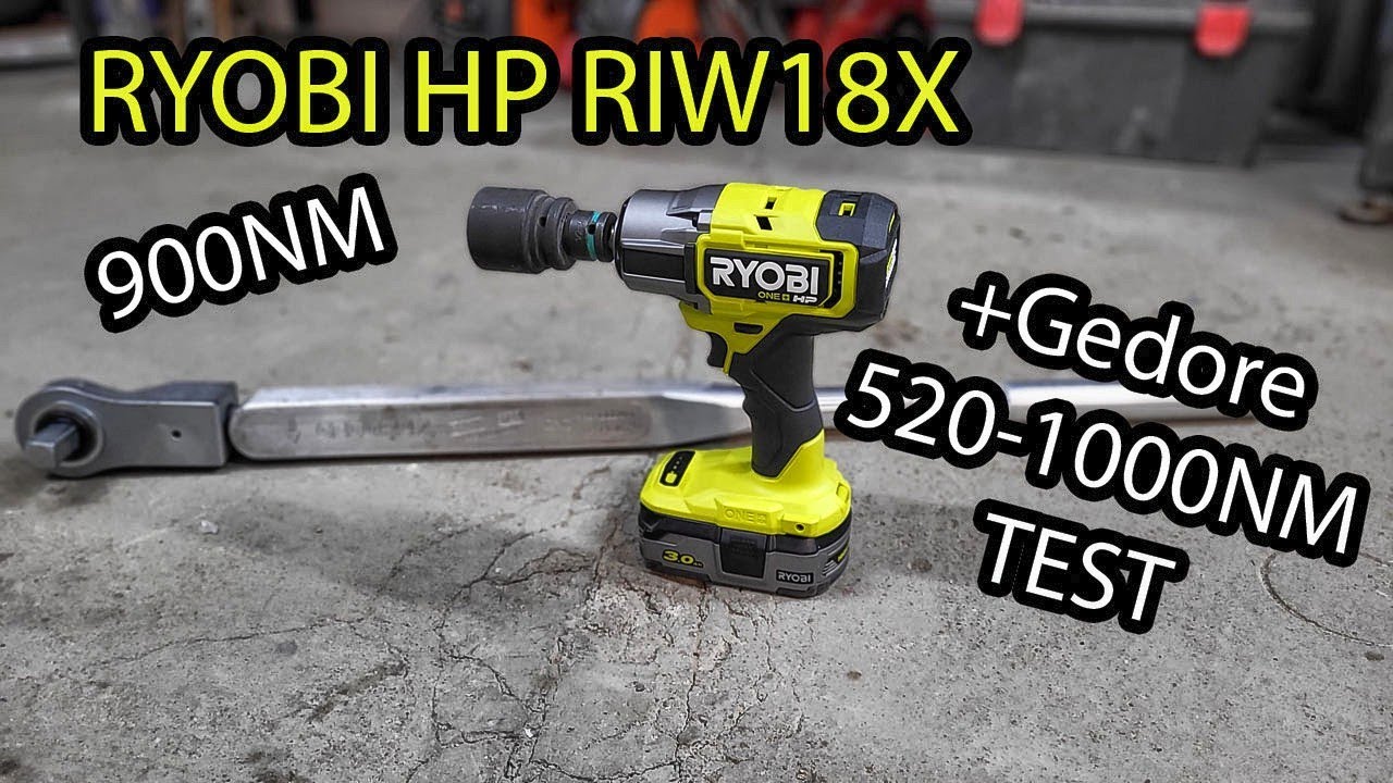 RYOBI RIW18X 900NM Klucz Udarowy HP - TEST - DYNO Test 1000NM z kluczem GEDORE 520-1000NM