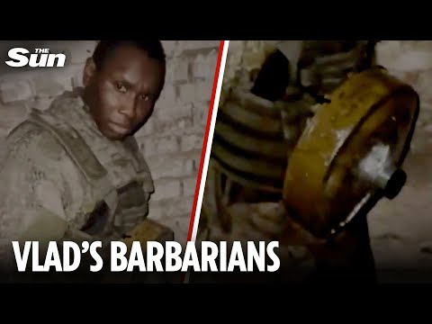 Cruel Russian soldiers strap LANDMINE to African mercenary fighting on their own side