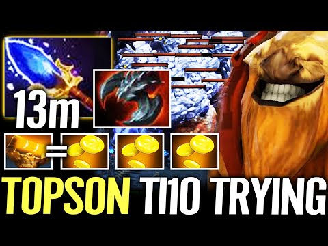 🔥 TOPSON Earthshaker Mid — 13min Aghanim + Satanic GODLIKE TI10 Trying New Hero Dota 2 Pro
