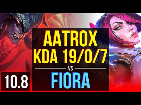 AATROX vs FIORA (TOP) | KDA 19/0/7, 2 Triple Kills, Legendary | KR Diamond | v10.8