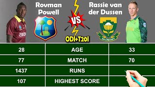 Rovman Powell vs Rassie van der Dussen ODI & T