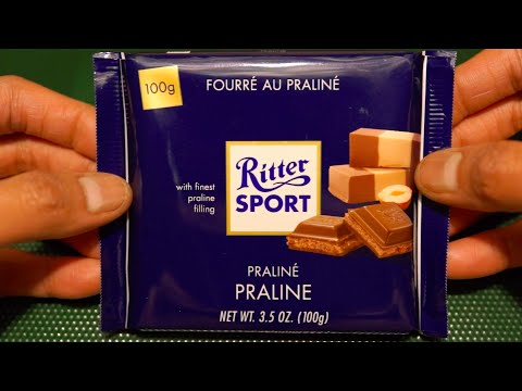 Best Chocolate Ever? Ritter Sport - Praline [Unwrapping Macro ASMR Eating Sounds]