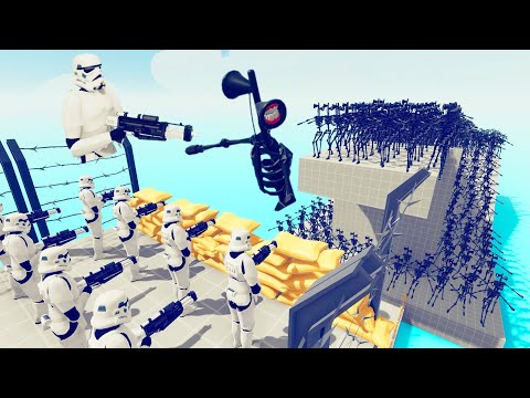 Siren Head 100 Units vs Stormtrooper Army - Totally Accurate Battle Simulator TABS