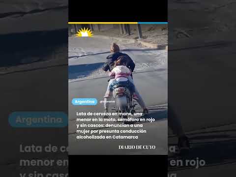 Lata de cerveza en mano, una menor en la moto y sin cascos: denuncian a mujer en Catamarca