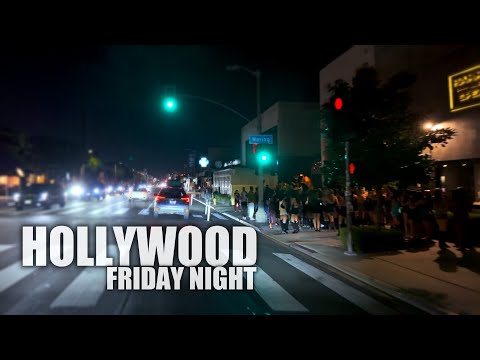 Hollywood Night Drive 4K HDR | Scenic Los Angeles Streets After Dark