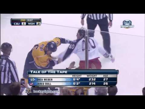 Jared Boll vs Shea Weber Jan 19, 2013