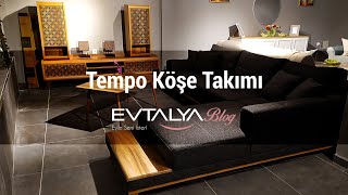 Tempo Antrasit Gri Köşe Koltuk & Ahşap Ünite - Evtalya Mobilya