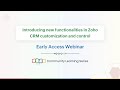 Zoho CRM Webinar New Functionalities In Customizing Modules
