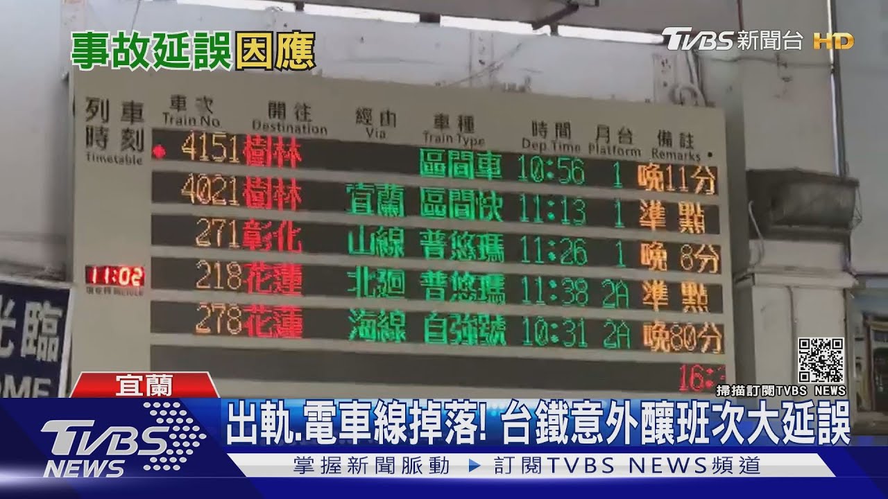 出軌、電車線掉落「台鐵」延誤　國5塞車航空增班助疏運