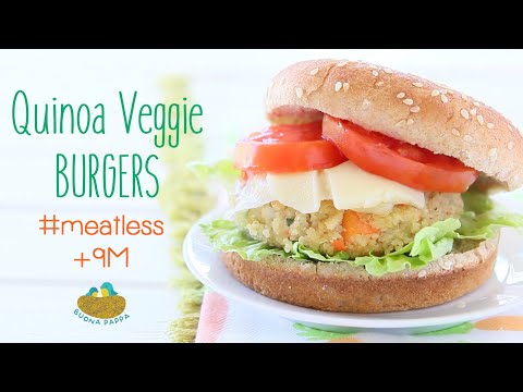 Quinoa Veggie Burgers +9M recipe #meatless