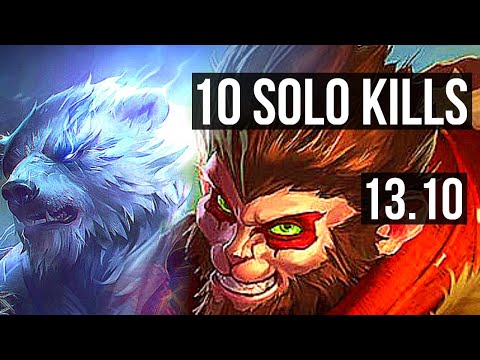 VOLIBEAR vs WUKONG (TOP) | 10 solo kills, Legendary, 300+ games | TR Master | 13.10