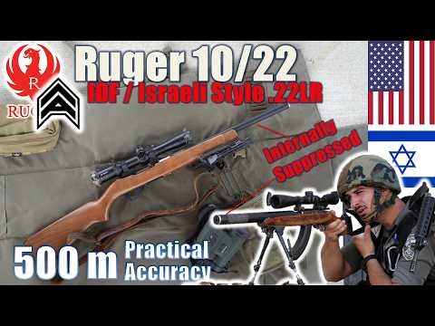 IDF / Israeli Style Silenced Ruger 10/22 to 500m: Practical Accuracy | Angstadt suppressed .22LR