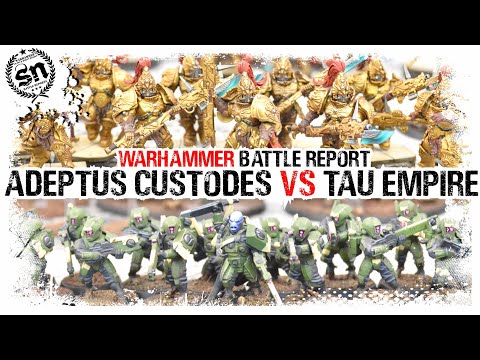Warhammer 40k (Battle Report) Tau Empire vs Custodes