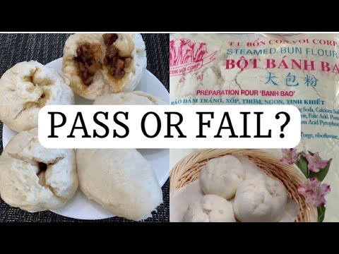 Making Chinese steamed BBQ pork buns from prepackaged bao flour | FullHappyBelly