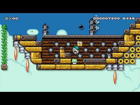 Bowser's Airship Fleet - V5 ⚡️ by Diego ⚡️ SUPER MARIO MAKER Raw GAMEPLAY