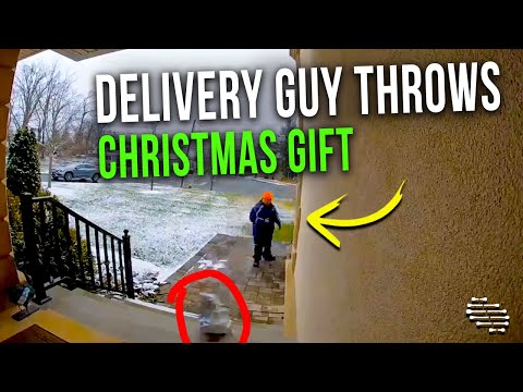 Delivery Guy Throws Christmas Gift on House’s Front Steps Then Leaves