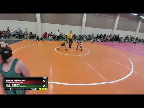 59 Lbs Cons. Round 2 - Cash Roden, Texas Elite Wrestling Club Vs Emmye Medrano, Texans Wrestling C