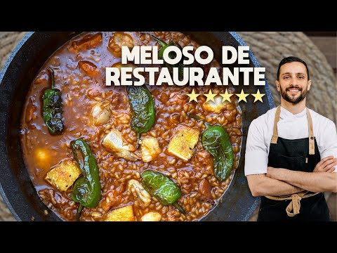 Arroz meloso de rape, pollo y pimientos del padrón.🥘✨