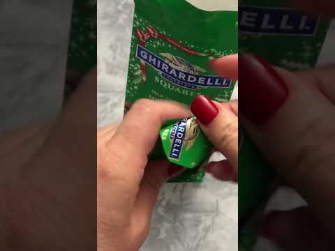 Ghirardelli Limited Edition Milk Chocolate Mint Cookie Squares! 😋 #shorts #candy #satisfyingvideo