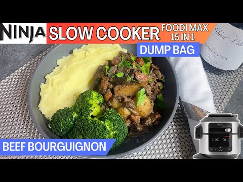 BEEF BOURGUIGNON *SLOW COOK* Dump Bag Recipe | NINJA FOODI Recipe