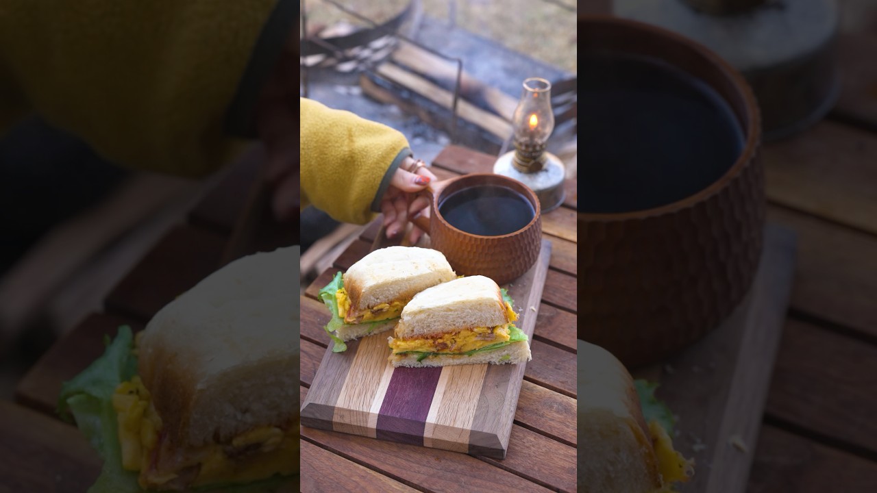 ふわとろベーコンエッグサンド（レシピは説明欄に記載）