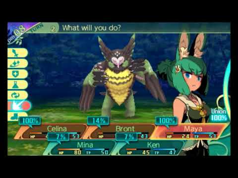 Etrian Odyssey 5 Demo Owl Beast 2 Turn Kill with Thunder Fist