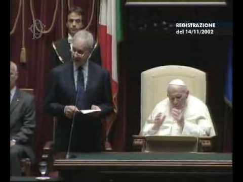 Giovanni Paolo II al Parlamento - Saluto di Pera