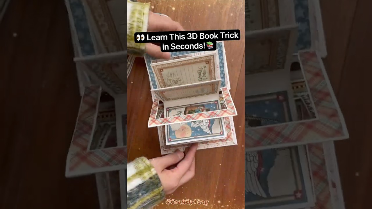 ✨Easy 3D Pop Up Book Mechanism!✨ 📖 #diy #popupbook #3dbook #tutorial #papercraft #scrapbookideas