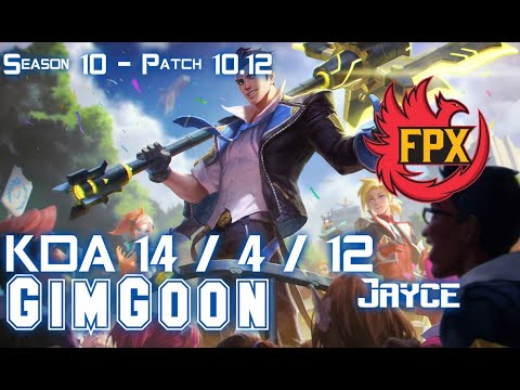FPX GimGoon JAYCE vs IRELIA Top - Patch 10.12 KR Ranked