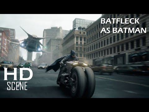 BATMAN "BATFLECK" epic car chase scene.. The Flash movie