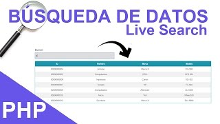 Búsqueda de Datos en Tiempo Real (Live Search) con PHP + MySQL + JQuery
