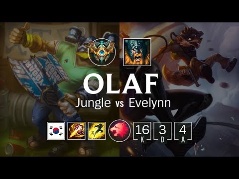 Olaf Jungle vs Evelynn - KR Challenger Patch 8.9