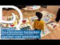 Kinderen uit Rotterdam-Zuid maken tekeningen voor agenten van de rellen