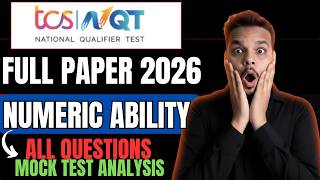 TCS NQT 2026 *ULTRA Mock Test Analysis* | TCS NQT 2026 Aptitude Full Paper | Numeric Ability