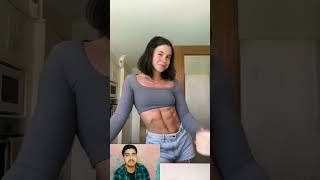 How Muscle Girl Flex ABS in morning 😍 Female Mu