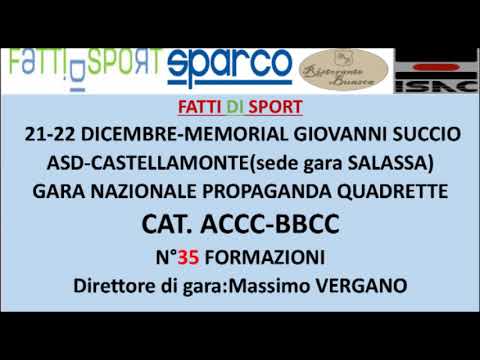 Bocce : Memorial Giovanni Succio - 21-22 Dicembre 2024 -Gara Nazionale Propaganda Quadrette