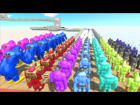 Colored All Units vs MUTANT PRIMATES Challenge - Animal Revolt Battle Simulator