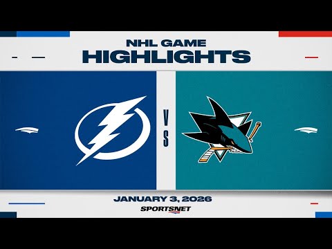 NHL Highlights | Lightning vs. Sharks - January 3, 2026