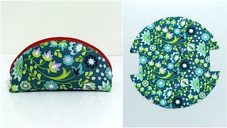 DIY Mini Half-moon Pouch | Sew  Makeup Pouch |  Easy Sewing Tutorial