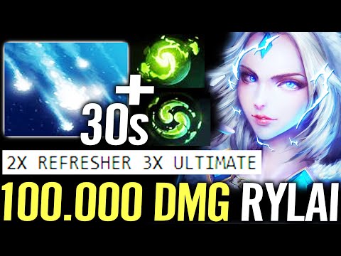 🔥 2x Refresher WTF Rylai 100.000 DMG Dealt — 100% Strongest Support Hero Big IMPACT Dota 2 Pro